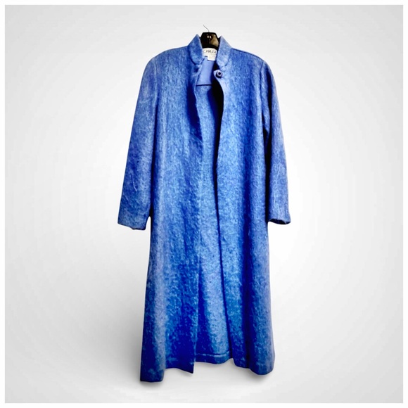 Carlisle Jackets & Blazers - Carlisle Vintage Mohair-Blend Trench Coat. Cobalt Blue. Size 4